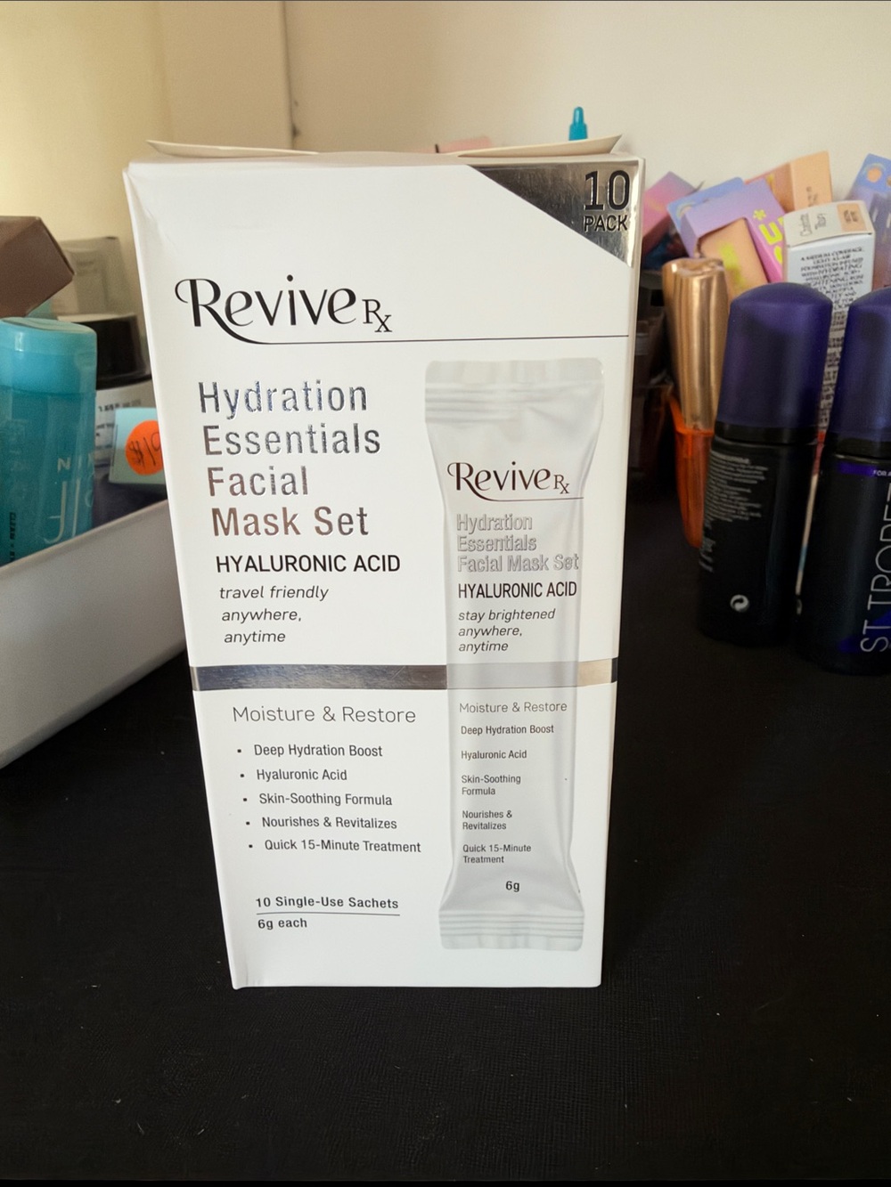 12 Revive rx Hydration Essentials Facial Mask Set - White (Hyaluronic Acid)